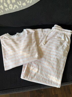 Nuuds Seaside Long sleeve and pant set in ballet strip